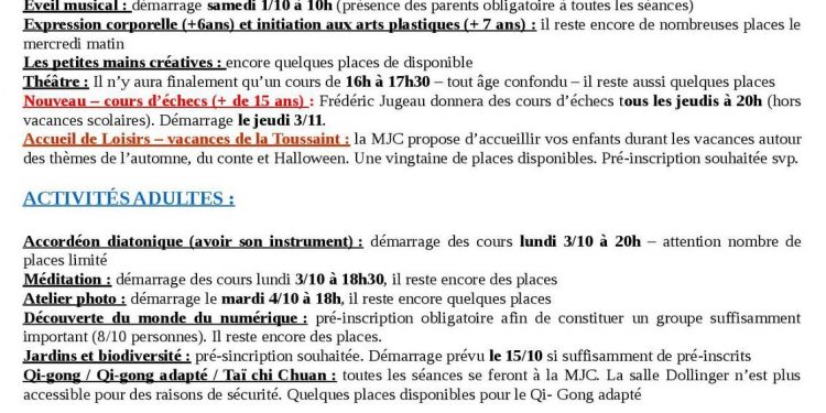INFORMATIONS COMPLEMENTAIRES REPRISES 2016/2017