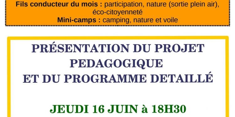 Présentation programme pédagogique et activités